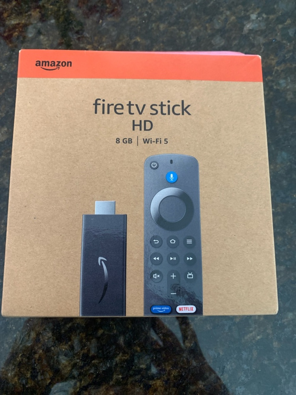 Amazon Fire TV Stick HD - Brown Box with Black Device
